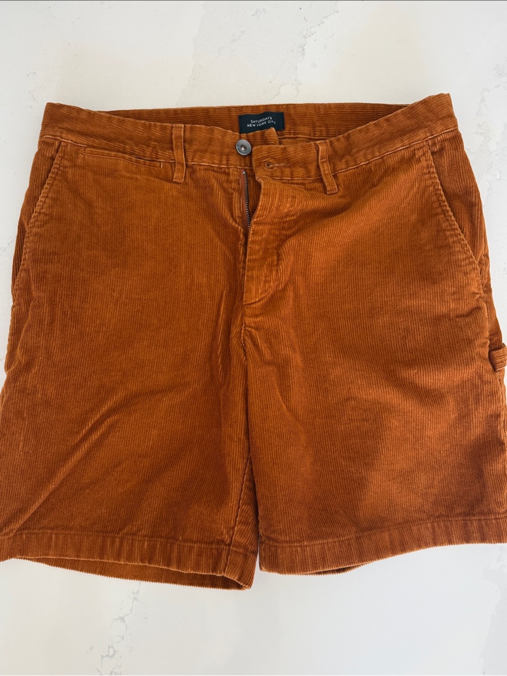 Saturdays NYC Corduroy Shorts in Rust Orange - size 32